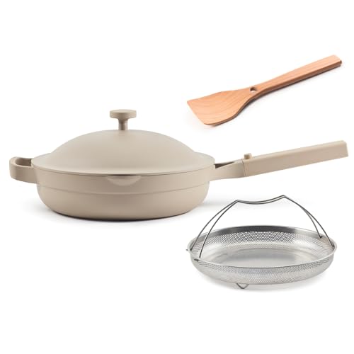 Our Place Always Pan 2.0-10.5” (2.6 Qt) Nonstick, Toxin-Free Ceramic Cookware | Patented 10-in-1 Aluminum Frying & Sauté Pan | Safe for Oven, Induction & All Cooktops up to 450°F | Steam