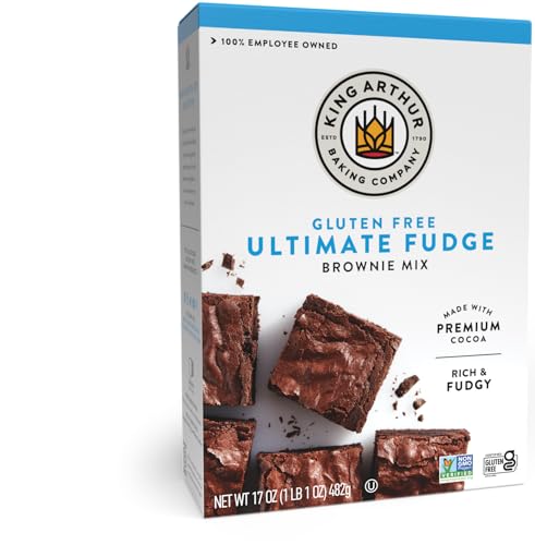 King Arthur, Gluten Free Fudge Brownie Mix, Gluten-Free, Non-GMO Project Verified, Certified Kosher, 17 Ounces (Pack of 6)