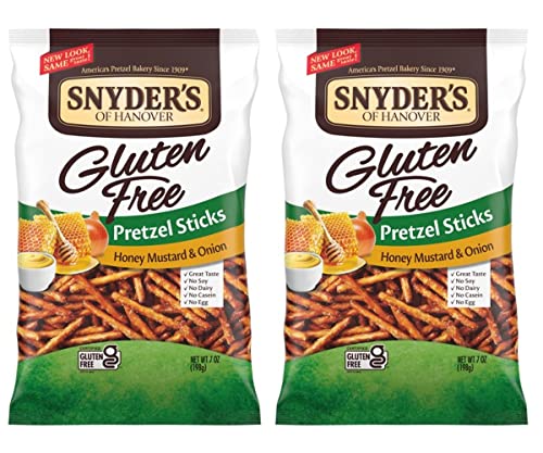 Snyder's of Hanover Gluten Free Pretzel Sticks, Honey Mustard and Onion, 7 oz
