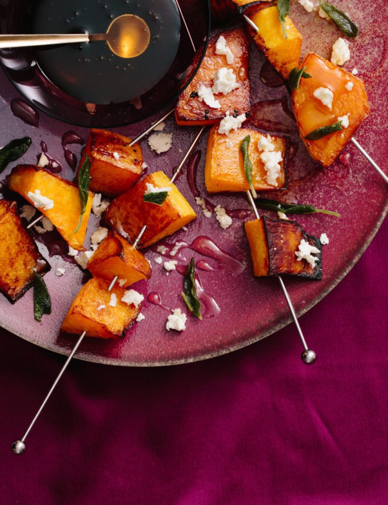 Roasted Butternut Squash with Feta, Honey, and Fried Sage