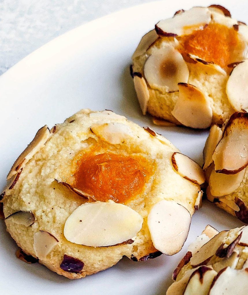 Apricot Almond Thumbprint Cookies