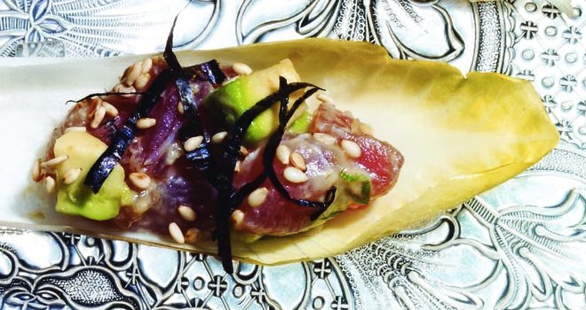 Tuna Poke and Avocado Cups with Miso Dressing Recipe