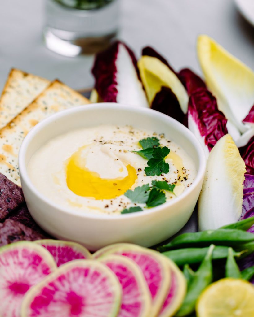 Gluten-Free, Vegan, Roasted Garlic White Bean Dip with Vegetables Recipe