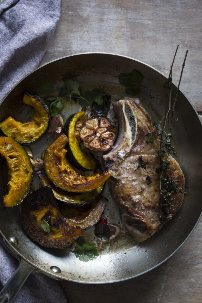 Pork Chops with Brown Butter–Vinegar Kabocha Squash Gluten-Free Recipe