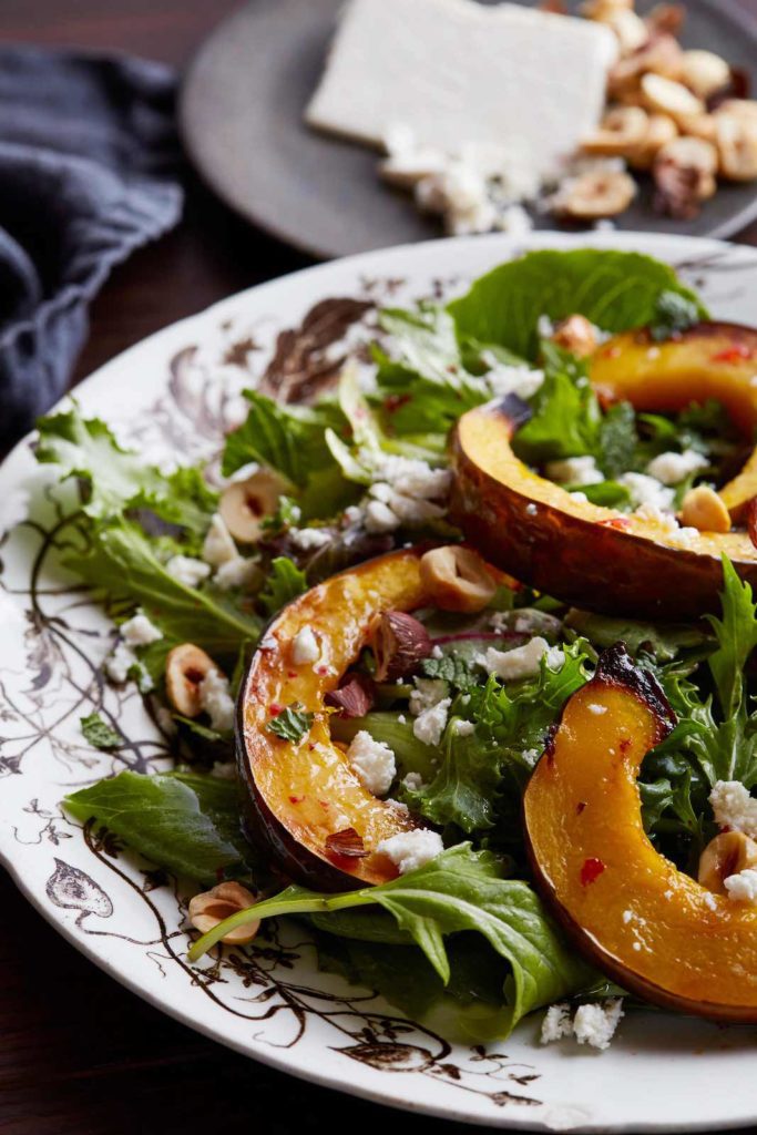 Roasted Acorn Squash Salad with Pink Peppercorn Vinaigrette