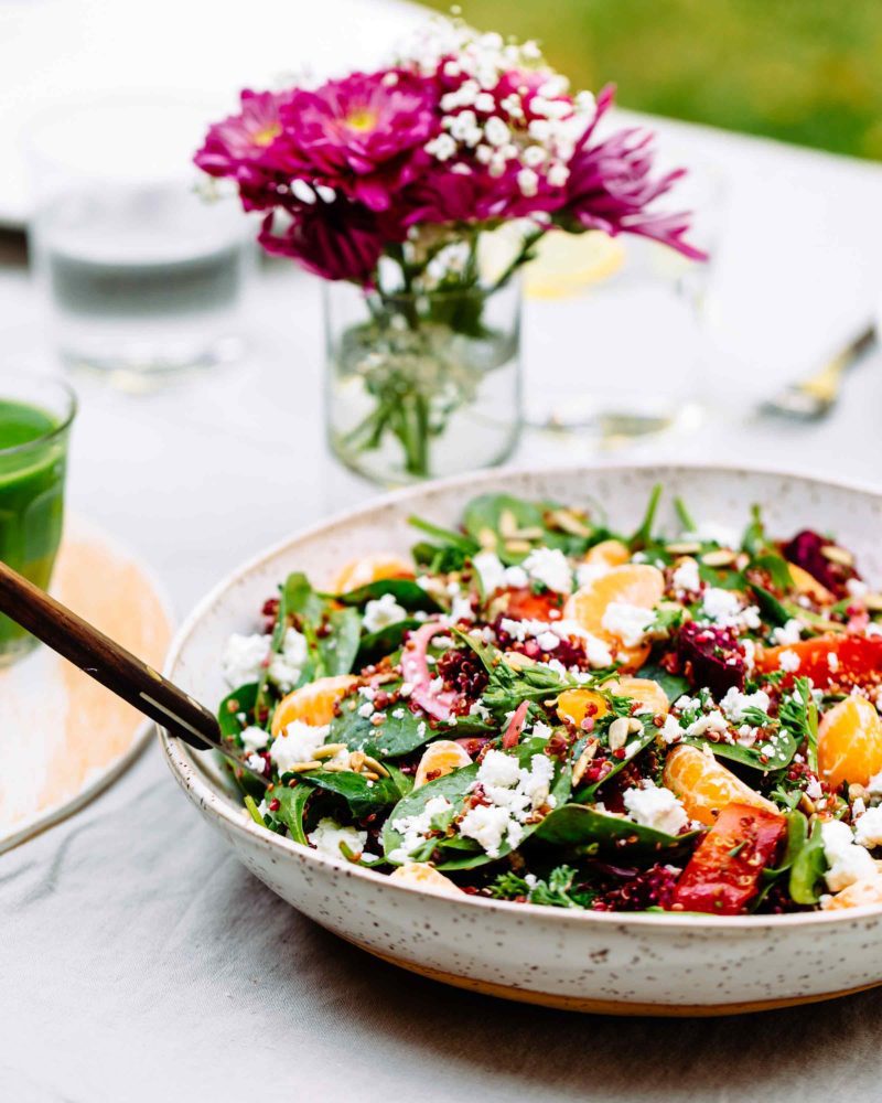 Roasted Beets Quinoa and Greens