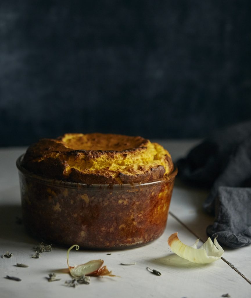 Gluten Free Spinach Cheddar Soufflé