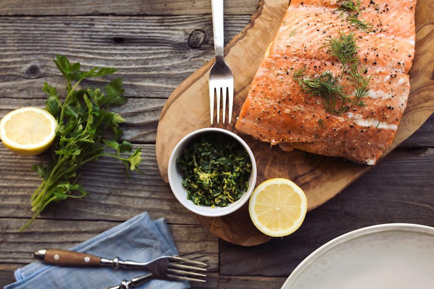 Slow-roasted salmon